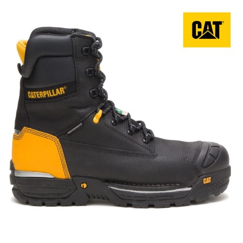 Caterpillar Excavator LT 8" Waterproof TX Composite Toe CSA Miesten Turvakengät Mustat/Keltainen (PCMEH)